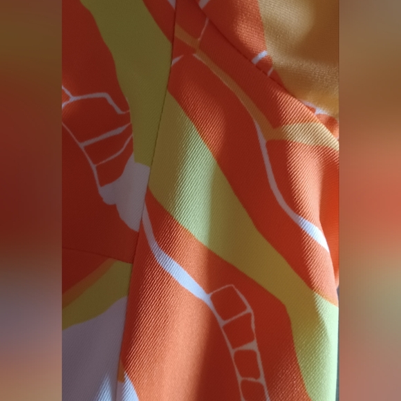 RARE 70s Psychadelic Neon Kaftan Dress With Matching Shorts! - Picture 14 of 16